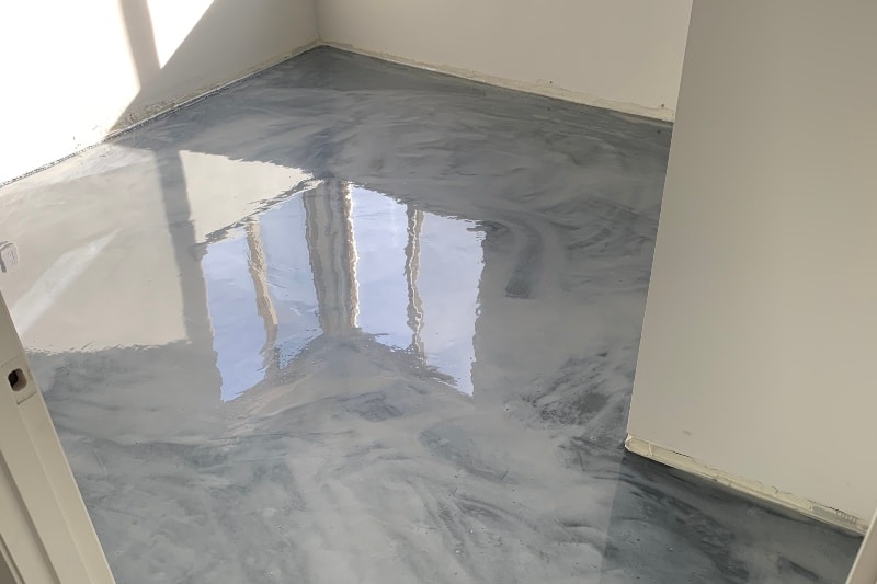 White Metallic Epoxy Flooring