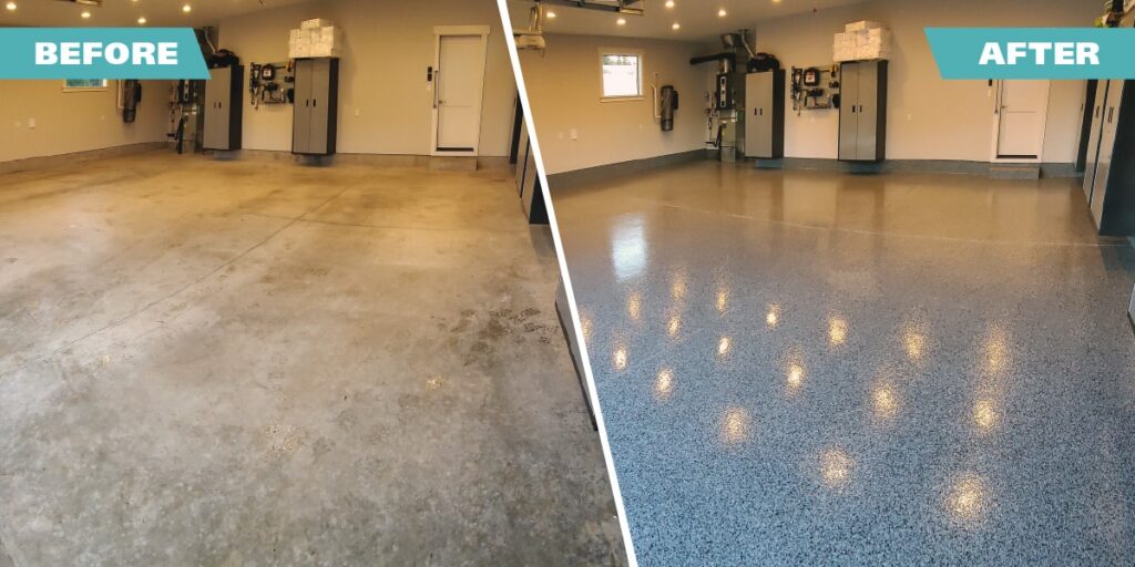 Before and After Epoxy and Polyaspartic Floor Coating by Wise Coatings